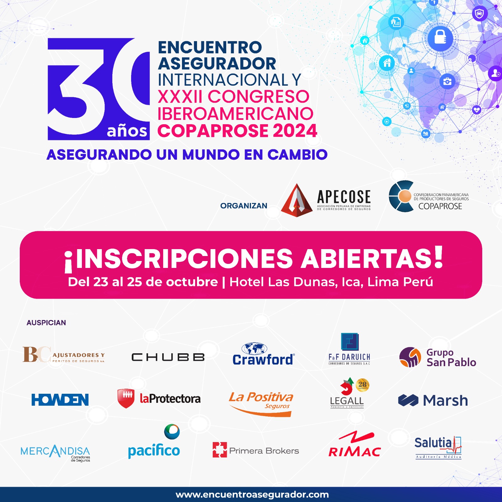 ¡Inscripciones abiertas!: XXXII Congreso Iberoamericano COPAPROSE Perú 2024